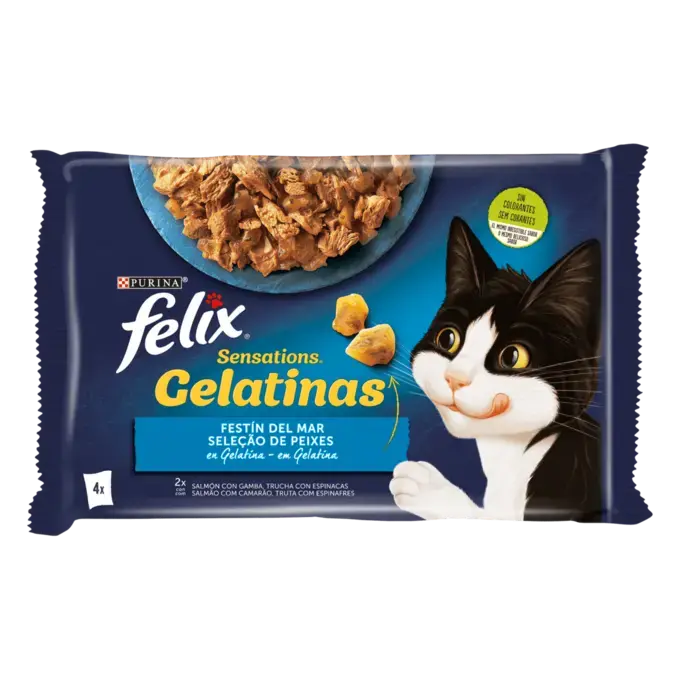 PURINA Felix Sensations Festín del Mar Sobres en Gelatina 85g
