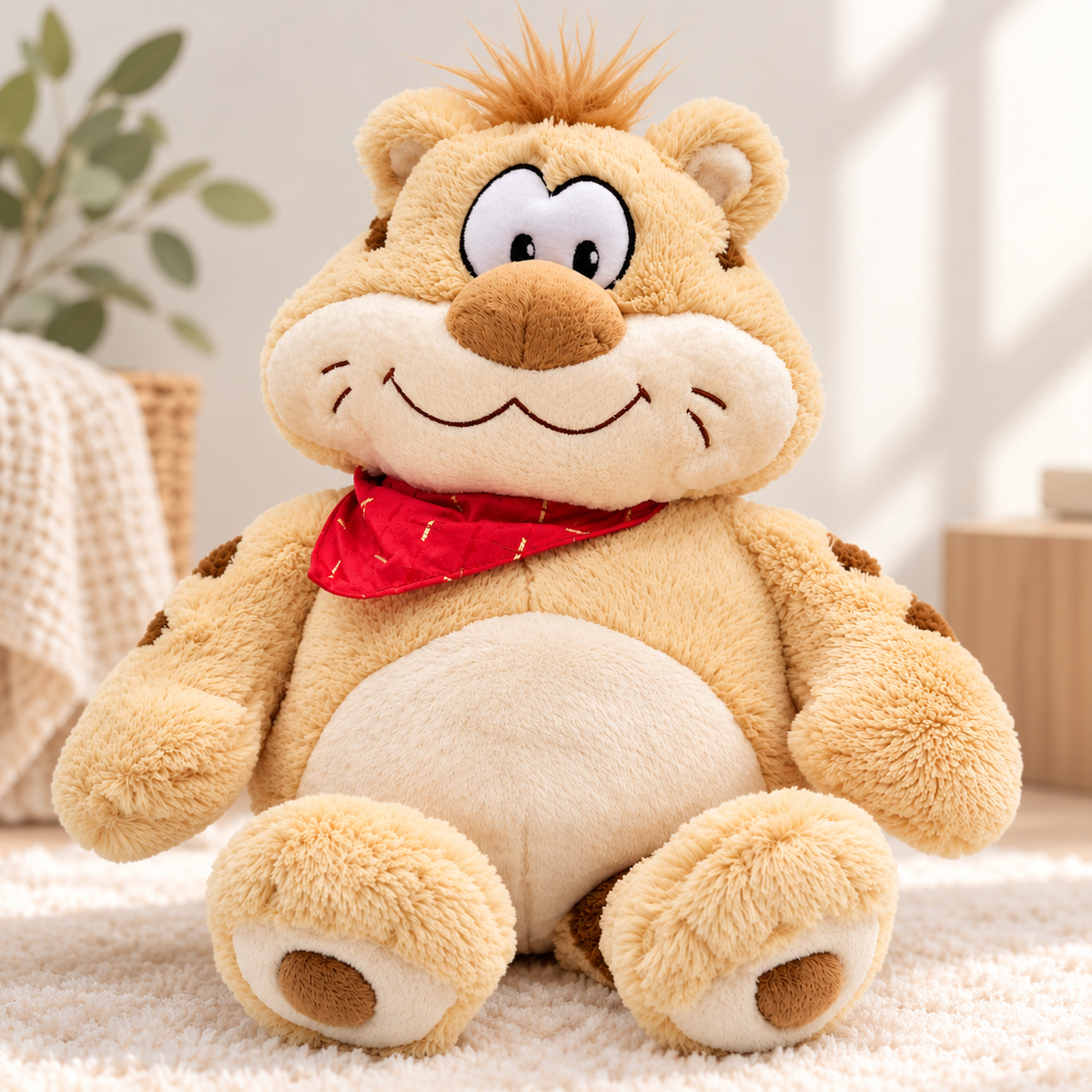Peluche Gato con Pañuelo Rojo