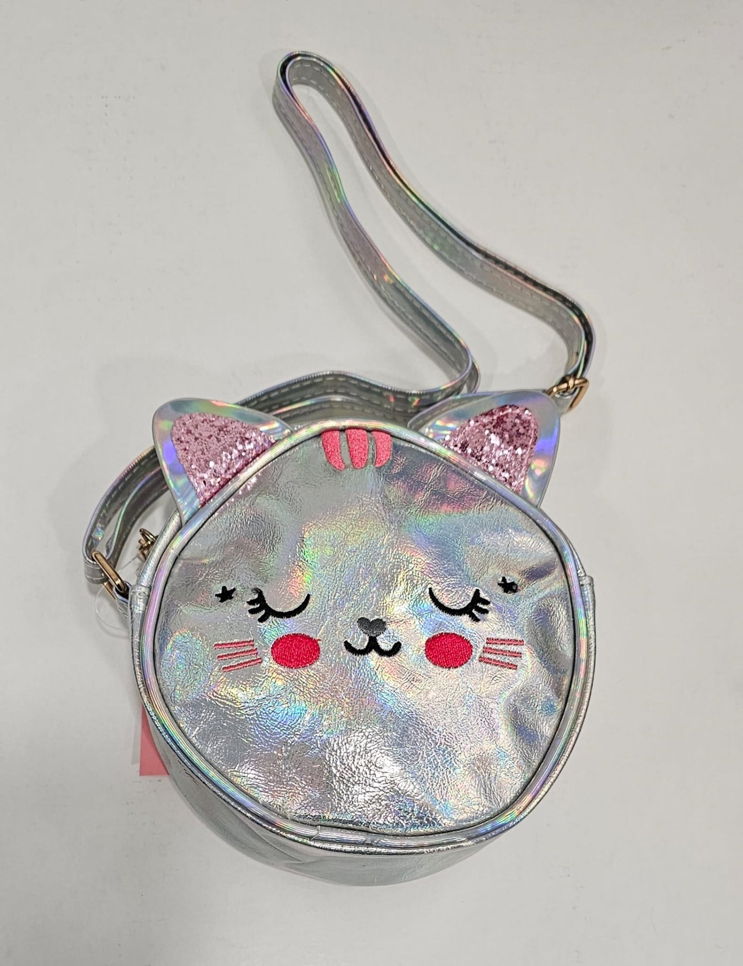 Bolso de gatito para niñ@ color plata