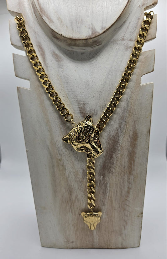 Cadena de acero en color dorado colección jaguar