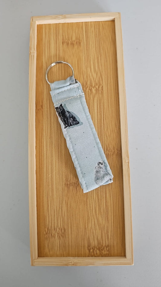 Llavero de tela con estampado de gatitos azul (envío estampado aleatorio)