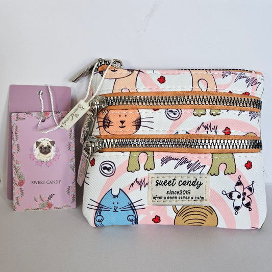 Cartera-monedero Sweet Candy estampado gatitos repelente al agua