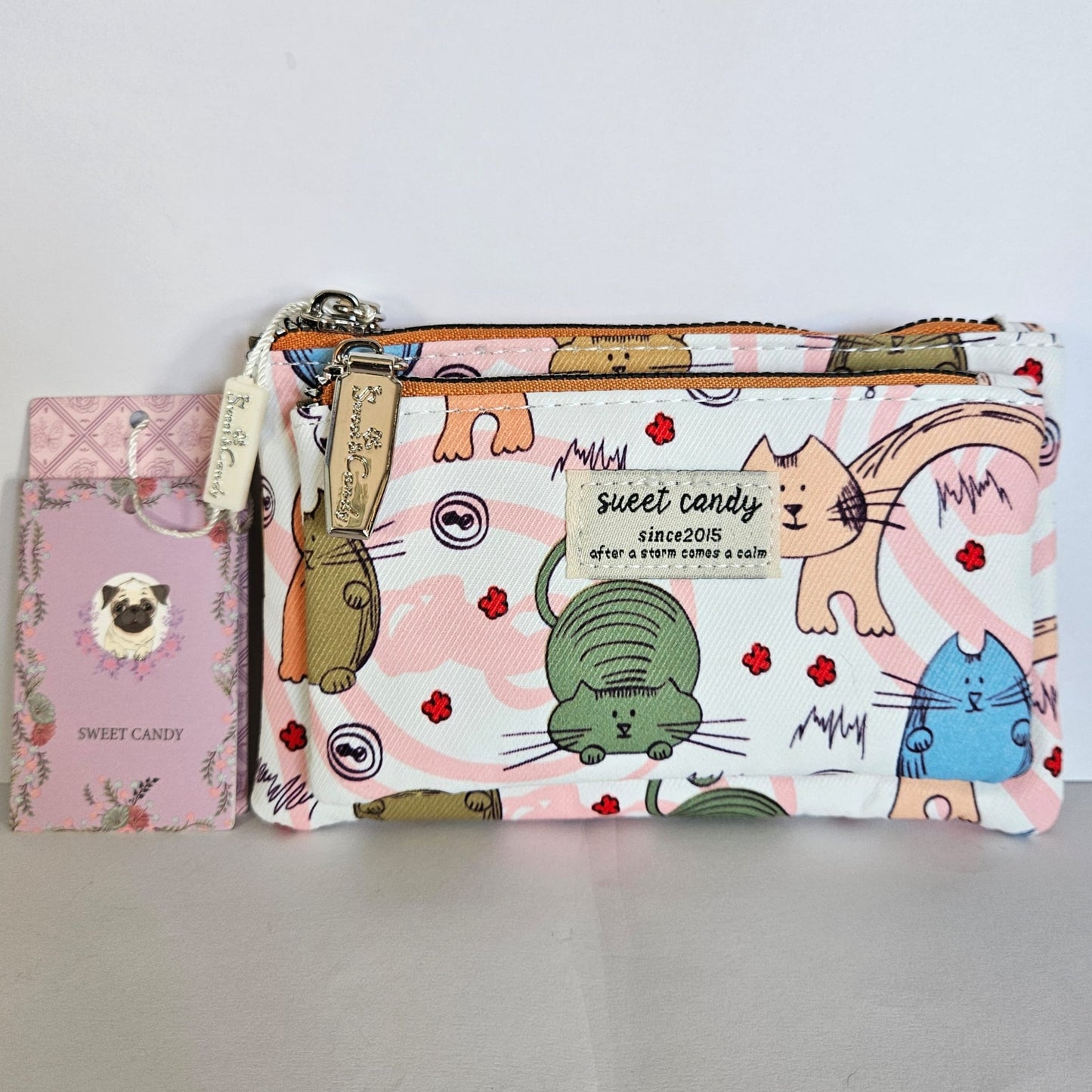 Cartera-monedero Sweet Candy estampado gatitos repelente al agua