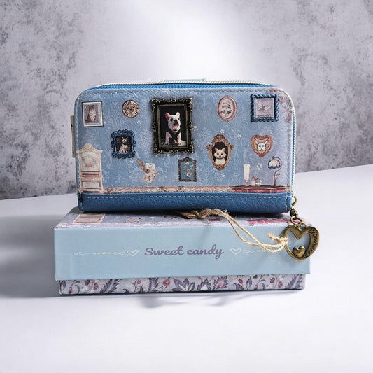 Cartera billetera monedero y tarjetero Sweet Candy - Nueva Colección– Ref.  (Color azul)