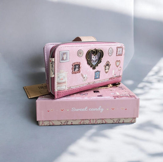 Cartera billetera monedero y tarjetero Sweet Candy - Nueva Colección– Ref.  (Color rosa)