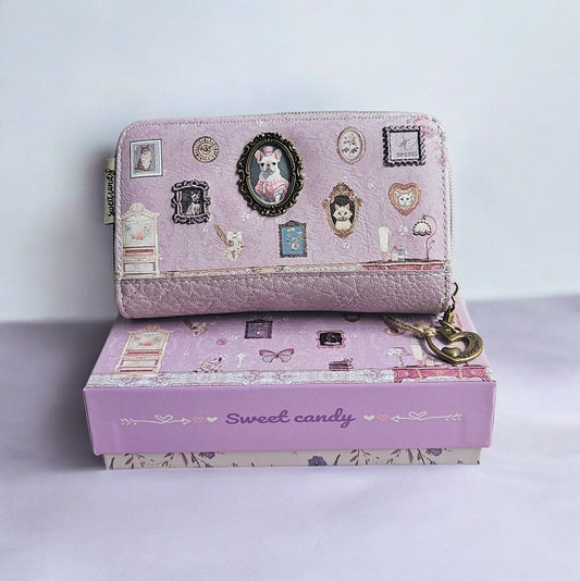 Cartera billetera monedero y tarjetero Sweet Candy - Nueva Colección– Ref.  (Color malva)
