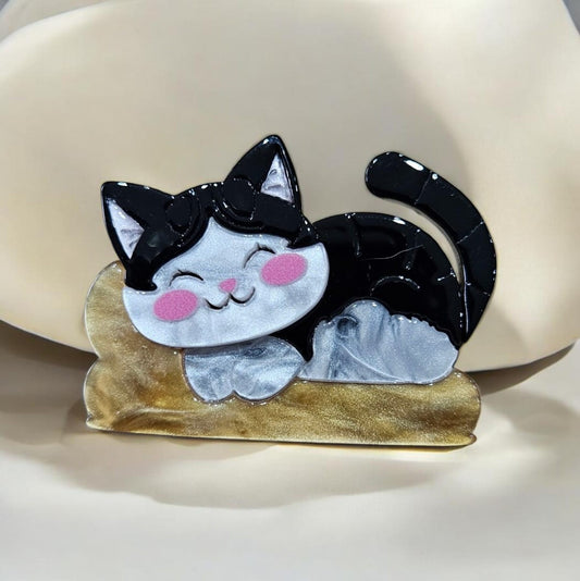 Broche de Gatito Dormilón Acrílico