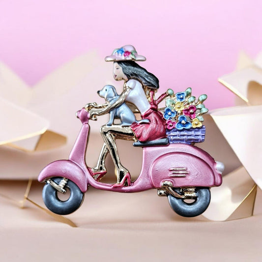 Broche Vespa Floral Vintage