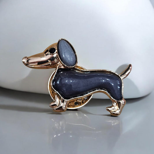 Broche Perrito Salchicha Gris