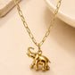 Collar Acero inoxidable Elefante Dorado