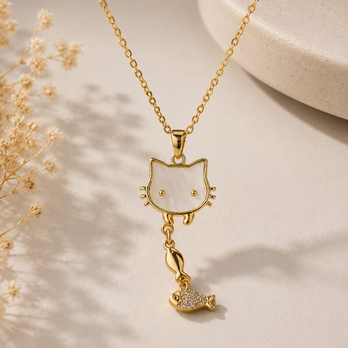 Collar Acero Inoxidable Gatita Sweet Gold Dorado
