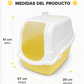 Arenero Cerrado para Gatos con Puerta – 57 x 39 x 41 cm. Amarillo