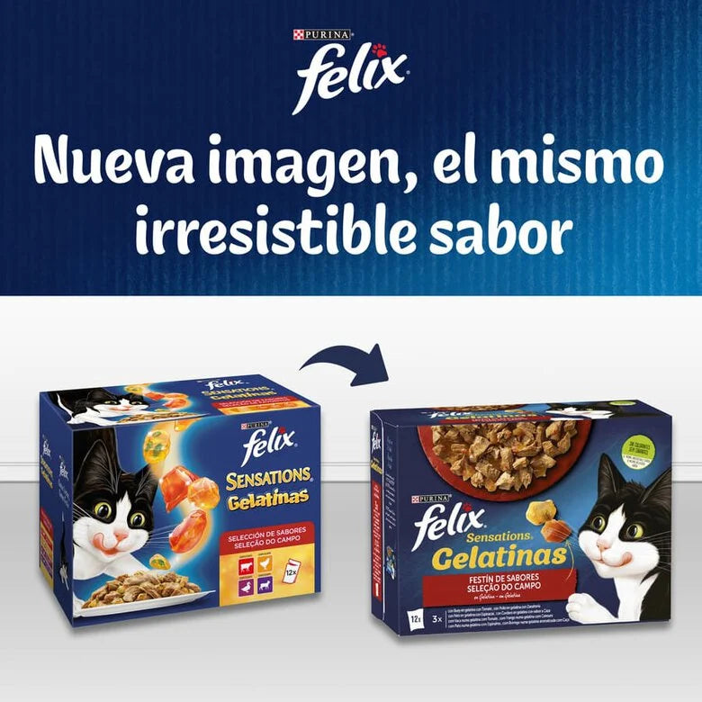 PURINA Felix Sensations Festín de Sabores Sobres en Gelatina 4x85g