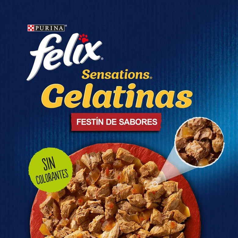 PURINA Felix Sensations Festín de Sabores Sobres en Gelatina 4x85g