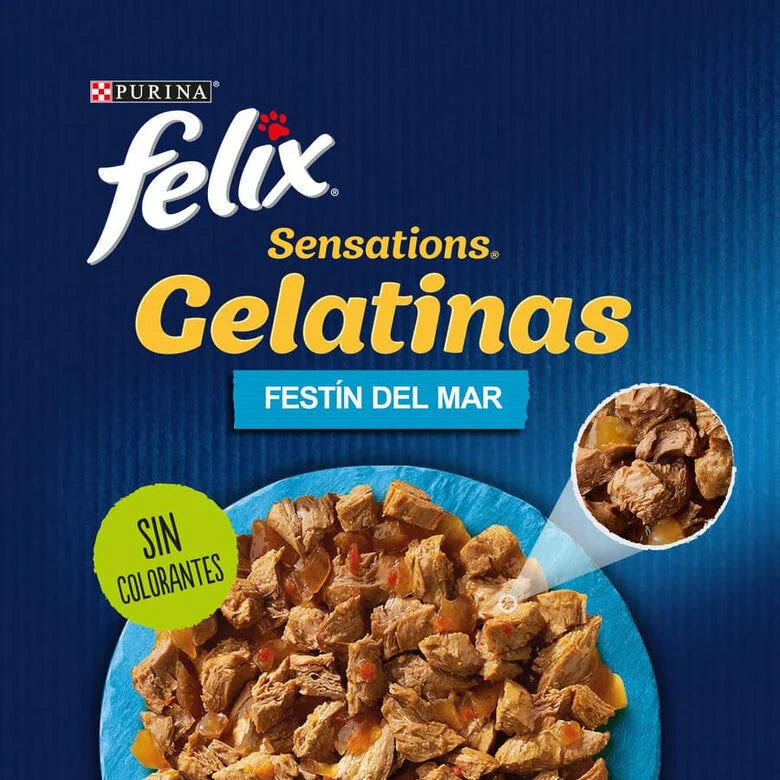 PURINA Felix Sensations Festín del Mar Sobres en Gelatina 4x85g