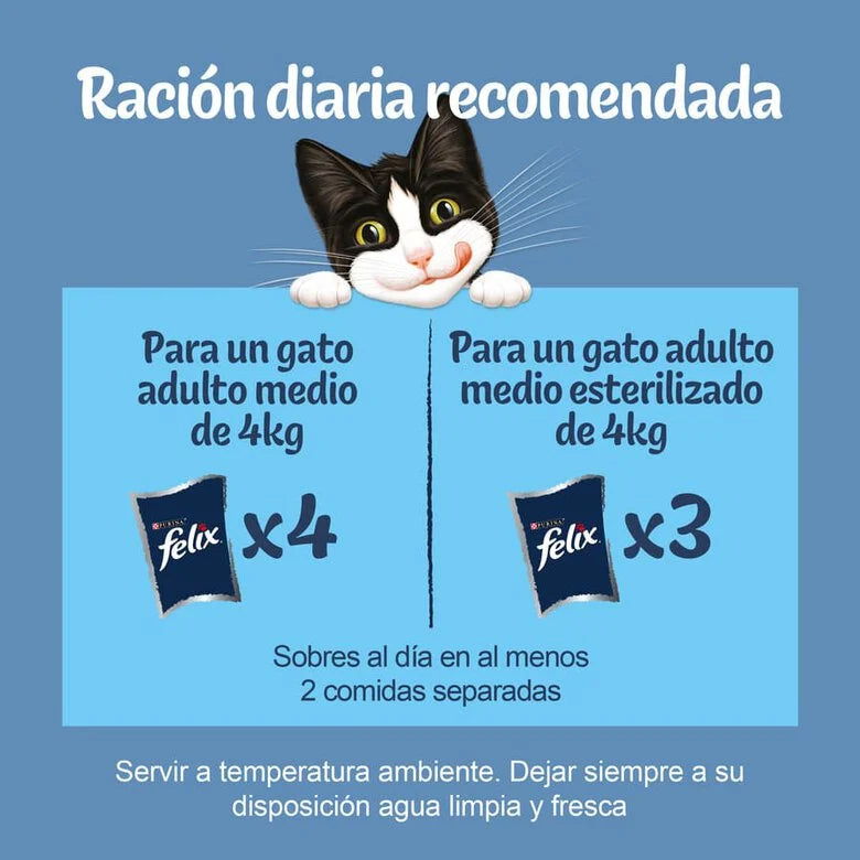 PURINA Felix Sensations Festín del Mar Sobres en Gelatina 4x85g