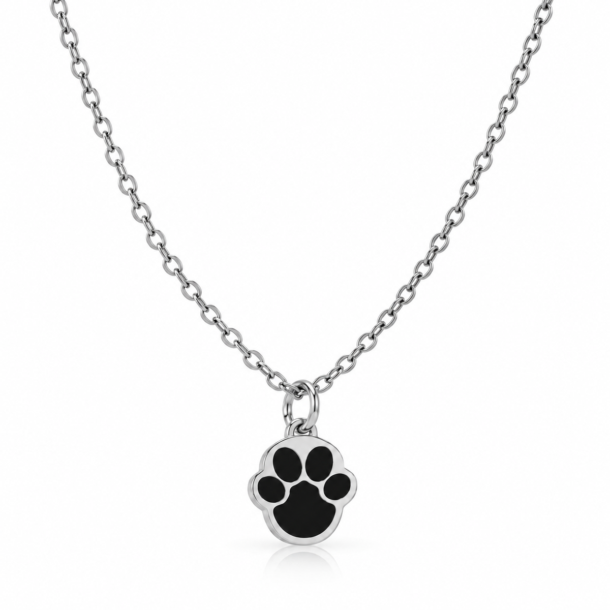 🐾 Collar Relicario Huella – Para Guardar sus Cenizas- Plateado.