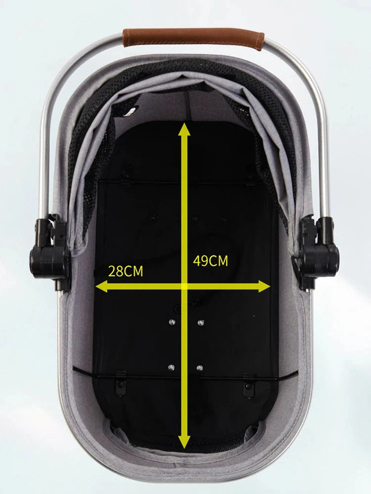 Cochecito plegable para mascotas. Color beige