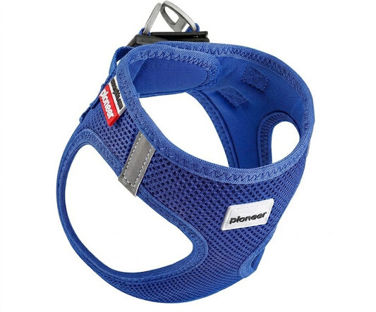 Arnés para perro/gato transpirable color azul con anilla de aluminio