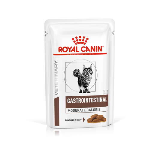 Royal Canin Adult Gastro Intestinal Moderate Calorie Cat 85 gr (Sobre finas láminas en salsa) - Chema y su manada