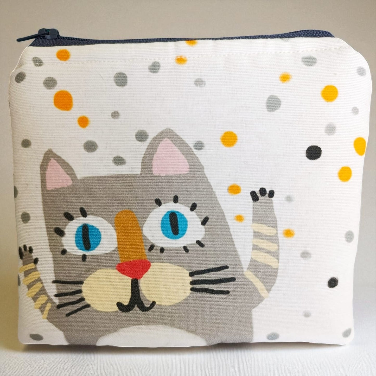 Monedero de tela Gato con Topos (@lucikukadas)