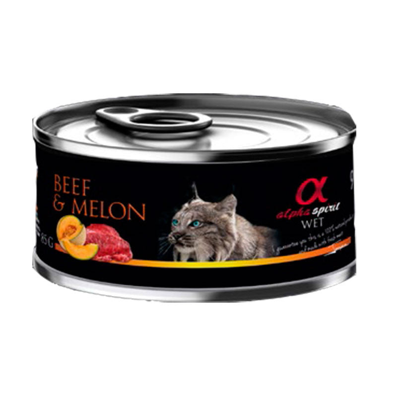 Alpha Lata Gato Ternera Melón 18x85gr