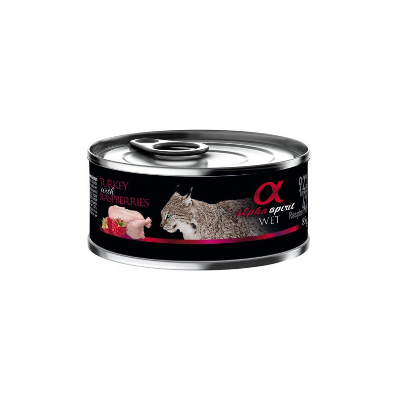 Alpha Lata Gato Pavo Frambuesas 18x85gr