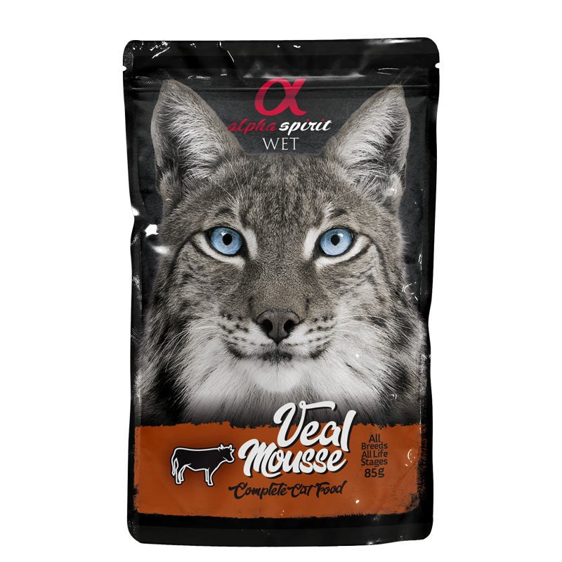 Alpha Spirit gato pouch mousse ternera 24x85grs