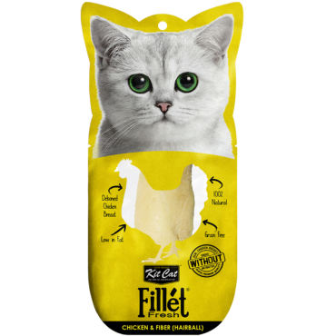 KIT CAT FILLETFRESH - POLLO Y FIBRA (HAIRBALL) 30G