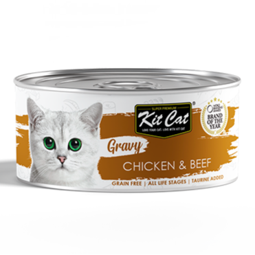 KIT CAT LATA GRAVY - POLLO & TERNERA 70G