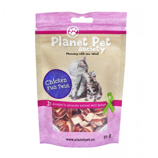 Planet Pet Gato Snack Pollo y Pescado Twist 30gr